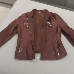 Brown Fake leather jacket